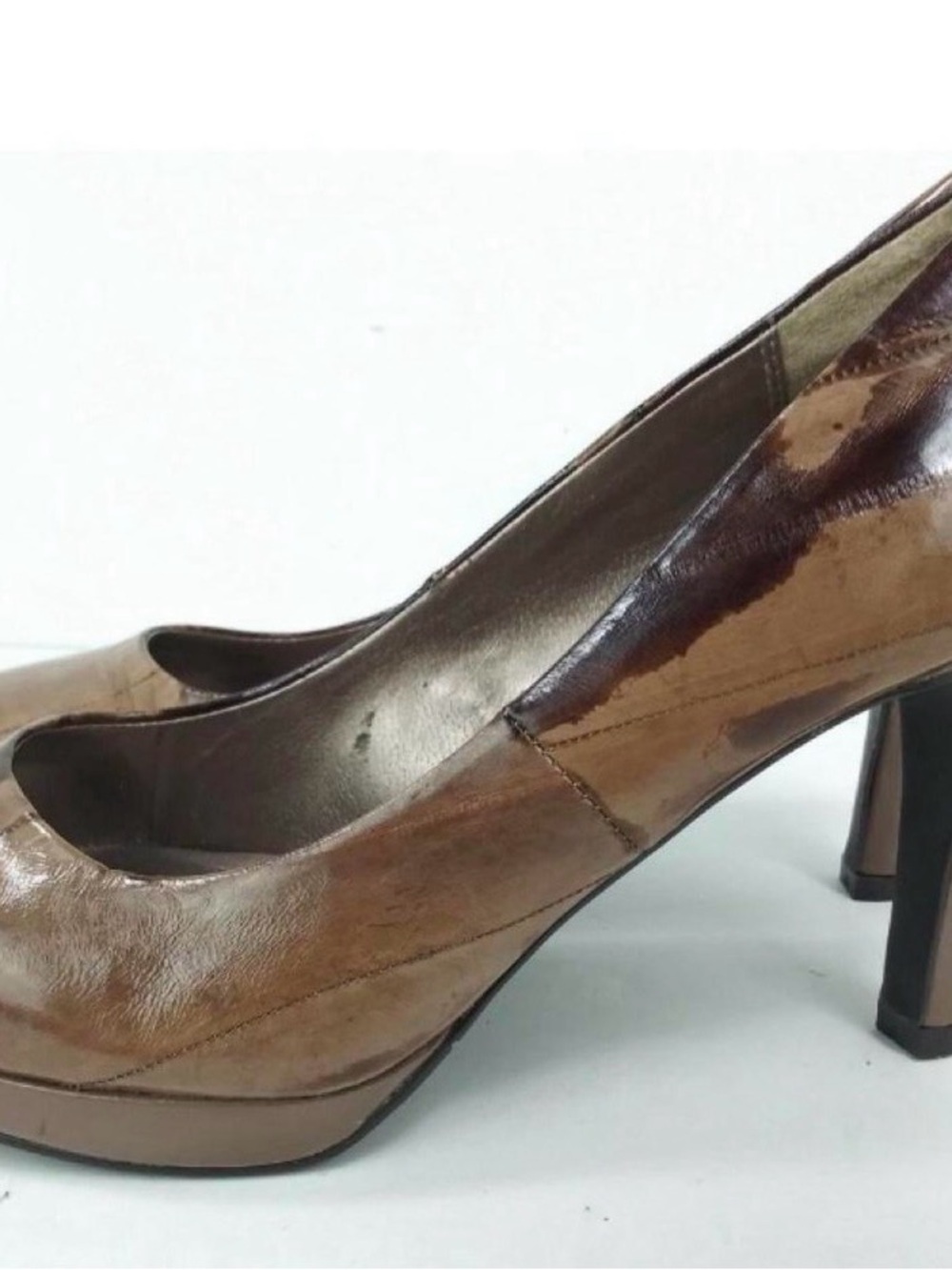 MODA SPANA Taupe Tortoise shell Brown leather high heels